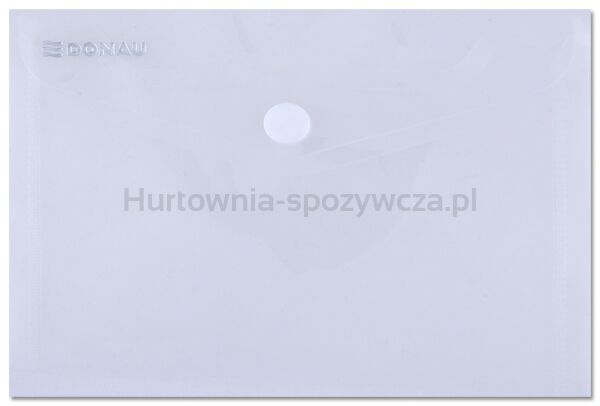 Teczka kopertowa DONAU zatrzask, PP, A6, 180mikr., transparentna