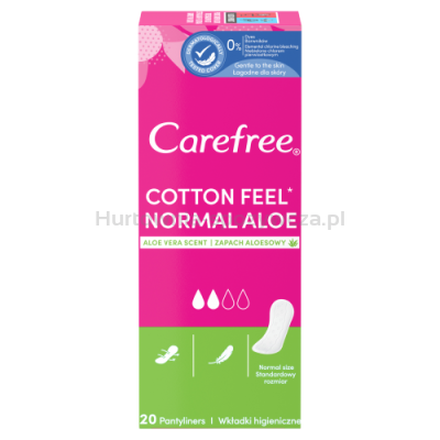 Carefree Wkładki Higieniczne Cotton Aloe 20 Szt.