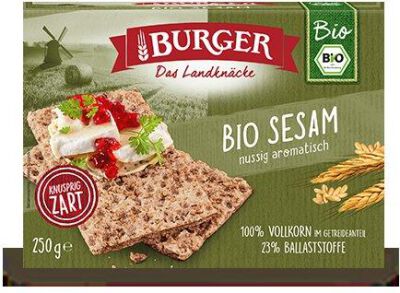 Pieczywo Chrupkie Błonnikowe Żytnie Razowe Z Sezamem Bio 250 G - Burger [BIO]