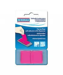 Donau Zakładki indeksujące PP, 25x45mm, 1x50 kart., różowe 