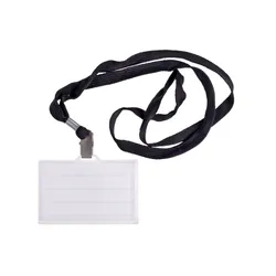 Identyfikator DONAU, z taśmą, twardy, czarny