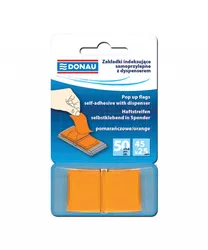 Donau Zakładki indeksujące PP, 25x45mm, 1x50 kart., pomarańczowe 