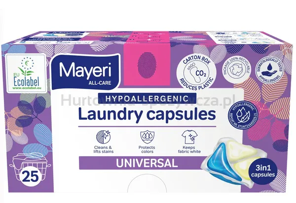 Kapsułki do prania uniwersalne hipoalergiczne 25 szt