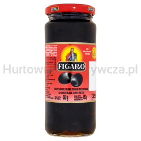 Figaro Hiszpańskie Oliwki Czarne Drylowane 340G/160G 