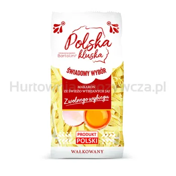 Makaron Bartolini Polska Kluska 1 jajeczny z jajami z wolnego wybiegu 400g - wstążka