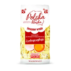 Makaron Bartolini Polska Kluska 1 jajeczny z jajami z wolnego wybiegu 400g - wstążka