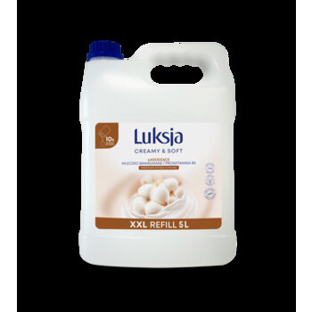 Luksja Creamy & Soft Kremowe mydło w płynie Mleczko bawełniane i Prowitamina B5 5 L opakowanie uzupełniające