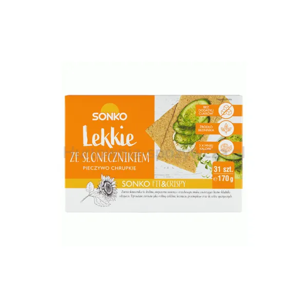 Sonko. Lekkie ze słonecznikiem. Pieczywo chrupkie 170 g.