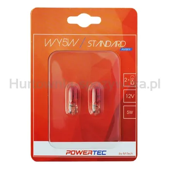 Żarówka Powertec 12V Wy5W T10 5W Wedge Amber
