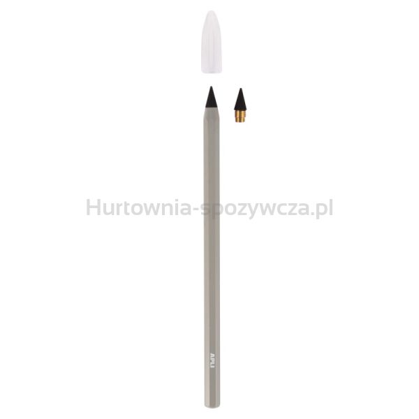 Ołówek wieczny APLI Infinite, HB, pudełko kart. z zawieszką, szary - 2