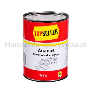 Topseller Ananas plastry w lekkim syropie 565g