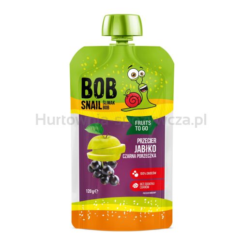 Mus Fruits To Go Jabłko - Czarna Porzeczka Bez Dodatku Cukru 120 G - Bob Snail [BIO]