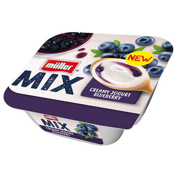 Muller Jogurt Mix creamy yogurt ; Blueberry 130g