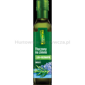 Kujawski olej lniany tłoczony na zimno z rozmarynem 250 ml