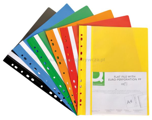 Q-Connect Skoroszyt, PP, A4, standard, 120/170mikr., wpinany, czerwony  - 2