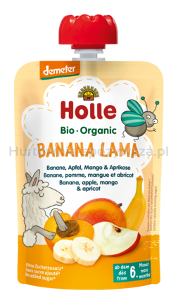 Mus W Tubce Bananowa Lama (Banan - Jabłko - Mango - Morela) Bez Dodatku Cukrów Od 6 Miesiąca Demeter Bio 100 G - Holle [BIO]