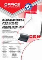 Office Products Okładki do bindowania karton, A4, 250gsm, błyszczące, 100szt., białe [BIURO]