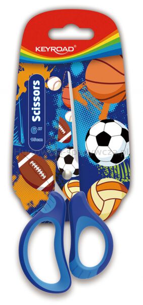 Nożyczki szkolne KEYROAD Tatto Soft, 15cm, blister, mix kolorów - 2