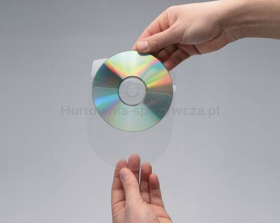 Kieszeń samoprzylepna Q-CONNECT, na 2-4 płyty CD/DVD, 127x127mm, 10szt.