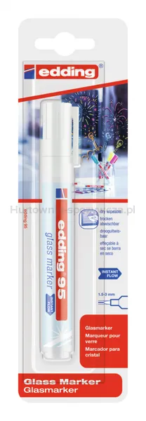 Edding Marker do powierzchni szklanych E-95 1,5-3mm, blister, biały 