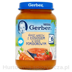 Gerber Bukiet Warzyw Z Łososiem W Sosie Pomidorowym Po 6 Miesiącu 190 G
