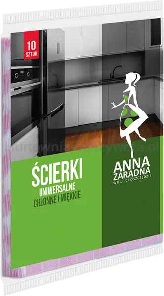 Ścierki uniwersalne ANNA ZARADNA, 10 szt., mix