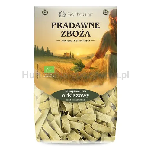 Makaron orkiszowy ze szpinakiem wstążka pappardelle BIO 250g