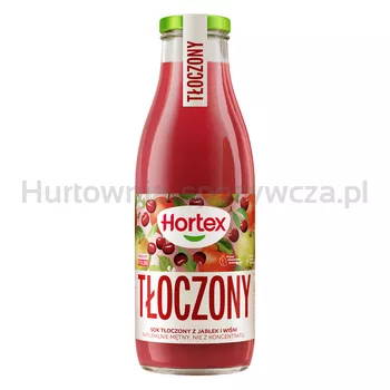 Hortex sok tłoczony z jabłek i wiśni, naturalnie mętny, nie z koncentratu butelka szklana 750ml