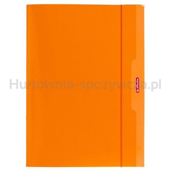 Herlitz teczka rysunkowa A4 z gumką pomarańczowa color blocking