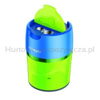 Temperówka metalowa KEYROAD Robby, podwójna, z pojemnikiem, blister, mix kolorów - 2