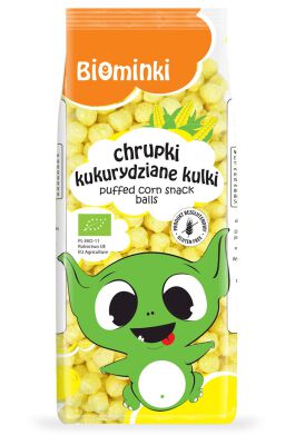 Chrupki Kukurydziane Kulki Bezglutenowe Bio 60 G - Biominki [BIO]