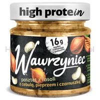 Wawrzyniec High Protein. Wysokobiałkowy pasztet z fasoli z cebulą, pieprzem i czarnuszką 180g