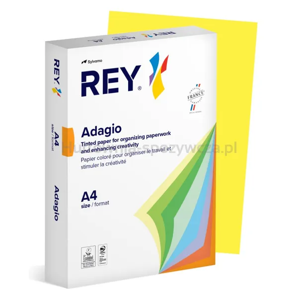 Rey Adagio Papier ksero A4, 80gsm, 66 żółty intense *RYADA080X425 R200, 500 ark. 