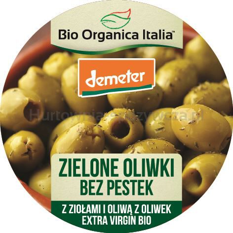 Oliwki Zielone Bez Pestek Z Ziołami I Oliwą Z Oliwek Extra Virgin Demeter Bio 125 G - Bio Organica Italia [BIO]