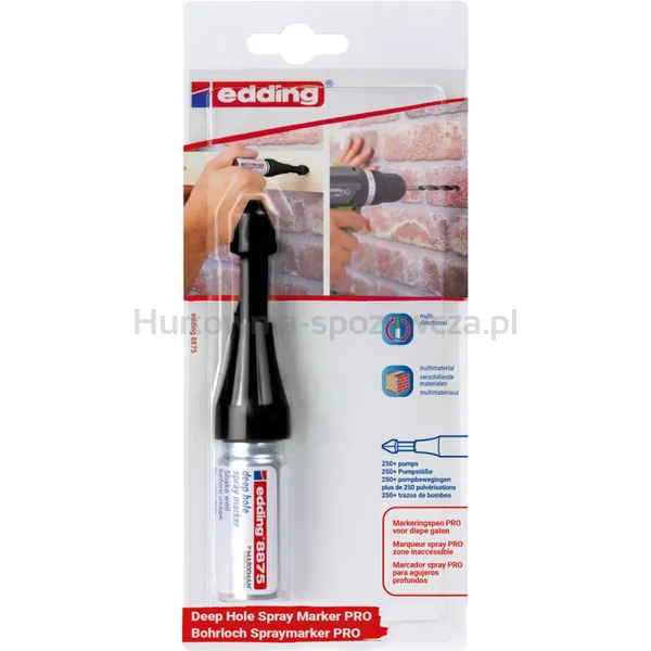 Marker w spreju e-8875 PRO EDDING, do głębokich otworów, blister, zielony neon