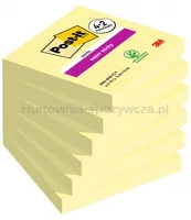 Post-It Karteczki Samoprzylepne Super Sticky (654-P6Sscy-Eu), 76X76Mm, 4+2X90 Kart., Żółte, 2 Bloczki Gratis  - 2