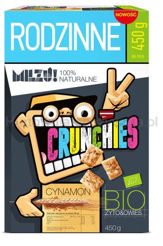 Crunchies Żytnio - Owsiane Cynamonowe Bio 450 G - Milzu [BIO]