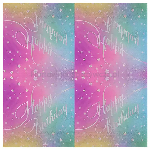 Serwetki papierowe PARTY GO Happy Birthday, 33x33cm, 10 szt., mix kolorów