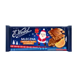E.Wedel Czekolada mleczna z orzeszkami arachidowymi, żelkami pomarańczowymi i chrupkami 90g