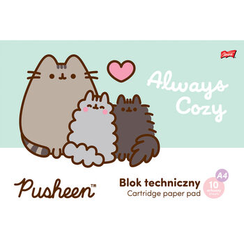 Blok techniczny A4, 10 kartek Pusheen