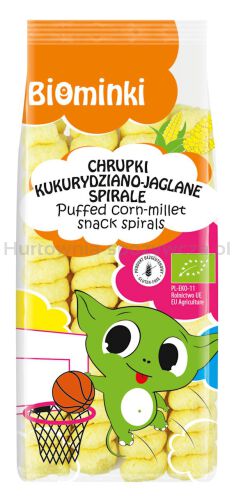 Chrupki Kukurydziano-Jaglane Spirale Bezglutenowe Bio 60 G - Biominki [BIO]