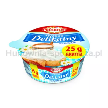 President Delikatny Twaróg Naturalny 150g+25g