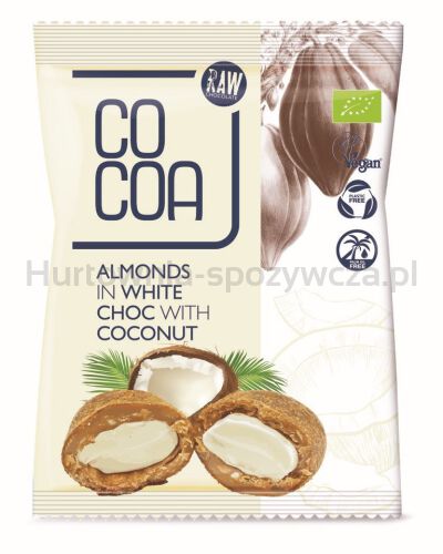 Migdały W Białej Polewie Kokosowej Bio 70 G - Cocoa [BIO]