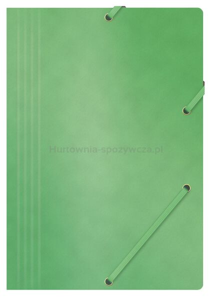 Office Products Teczka z gumką, Preszpan, A4, 390Gsm, 3-Skrz., Zielona