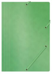 Office Products Teczka z gumką, Preszpan, A4, 390Gsm, 3-Skrz., Zielona