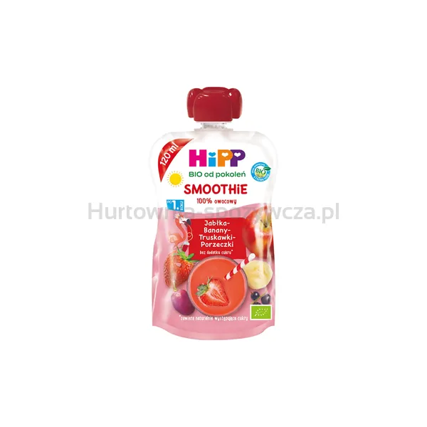 Hipp Smoothie Jabłka-Banany-Truskawki-Porzeczki Bio, Po 1. Roku, 120 Ml