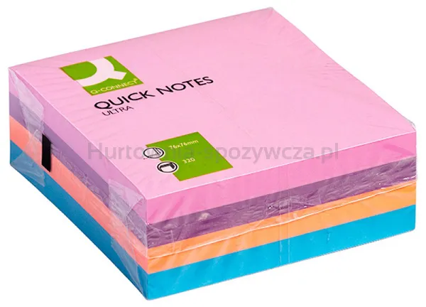 Q-Connect Kostka samoprzylepna 76x76mm, 1x320 kart., mix kolorów 