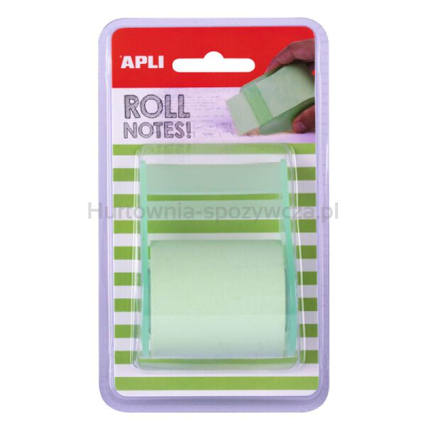 Apli Bloczek samoprzylepny w rolce, 50mmx8m, blister, pastelowy zielony 