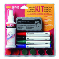 Zestaw do tablic BI-OFFICE spray gąbka 4 markery oraz magnesy blister