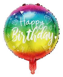 Balon PARTY GO Happy Birthday, 45cm, 1 szt., mix kolorów